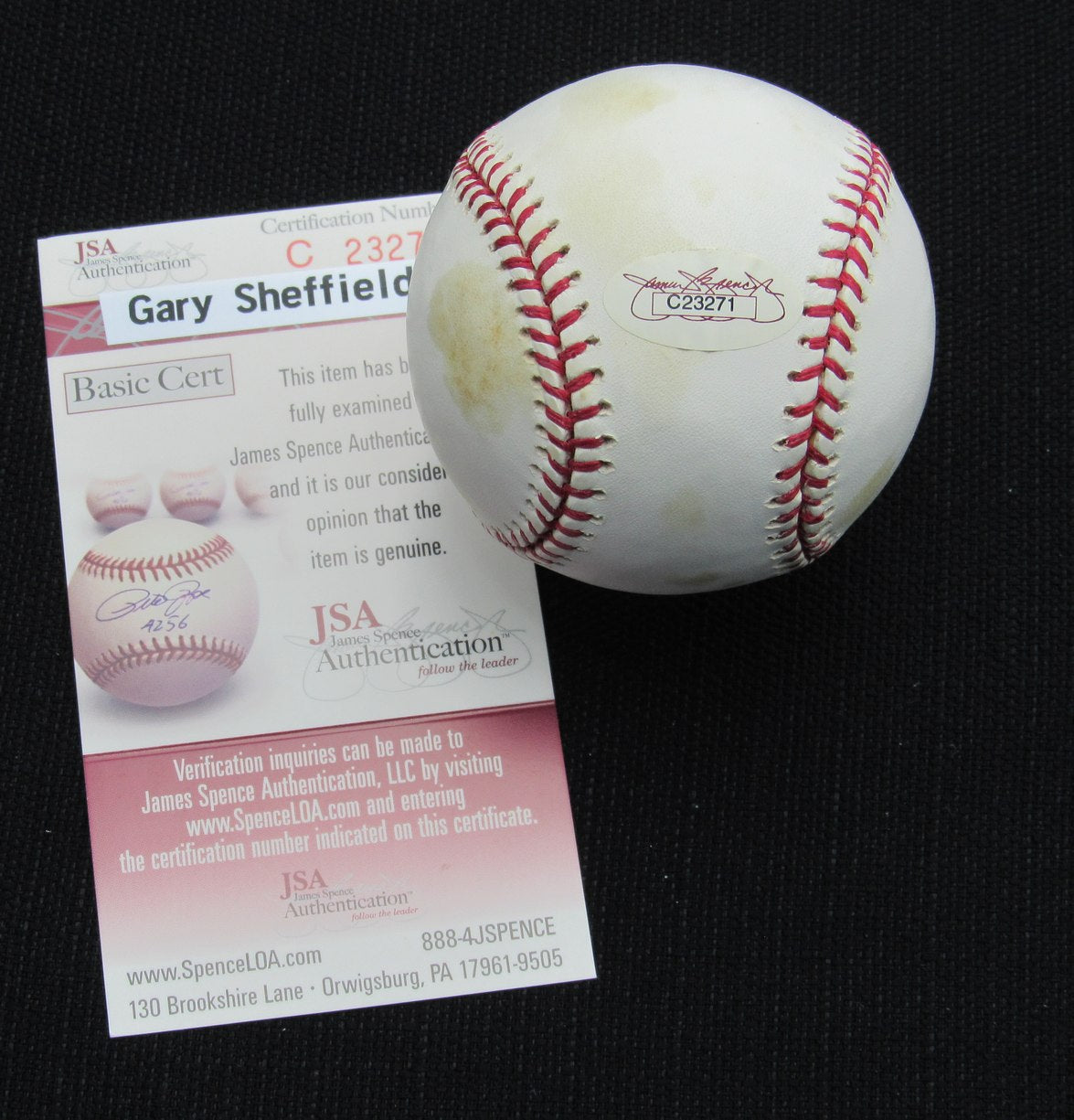 Gary Sheffield Signed/Auto Yankees 100th OML Baseball JSA  186706