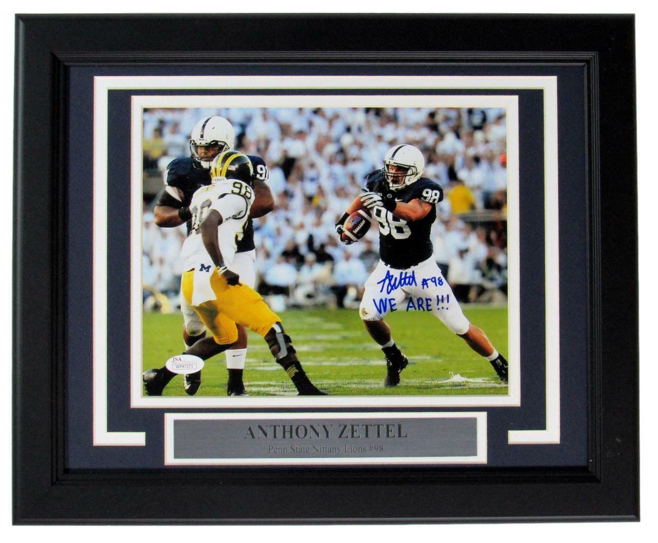 Anthony Zettel PSU Signed/Inscribed "We Are!!!" 8x10 Photo Framed JSA 149104