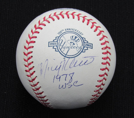 Mickey Klutts Signed/Auto Yankees 100th OML Baseball MAB Inscr 187098