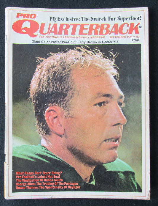 September 1971 Pro Quarterback Football Magazine Bart Starr on Cover 190389