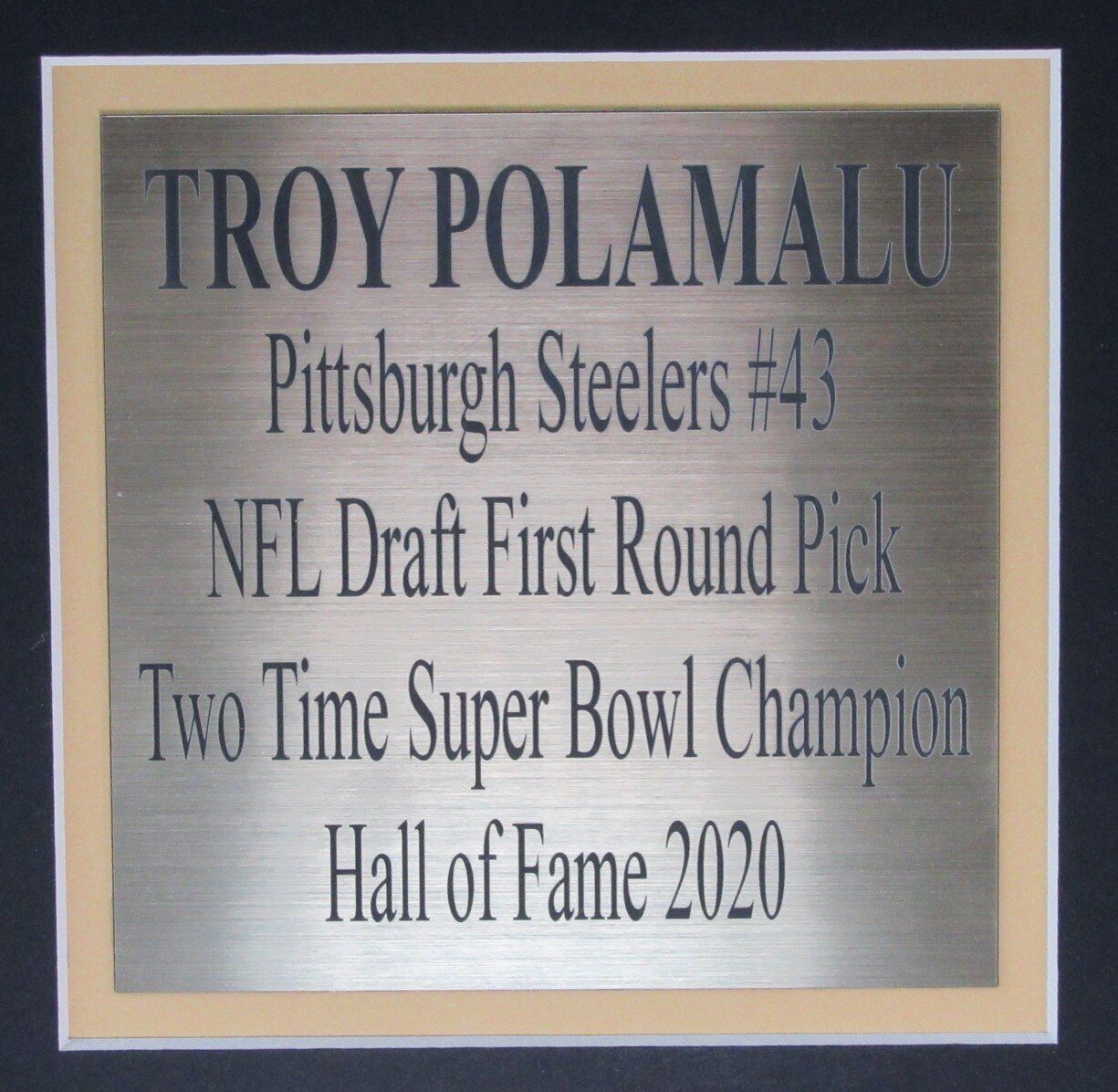 Troy Polamalu HOF Autographed/Inscribed Football Jersey Steelers Framed Beckett