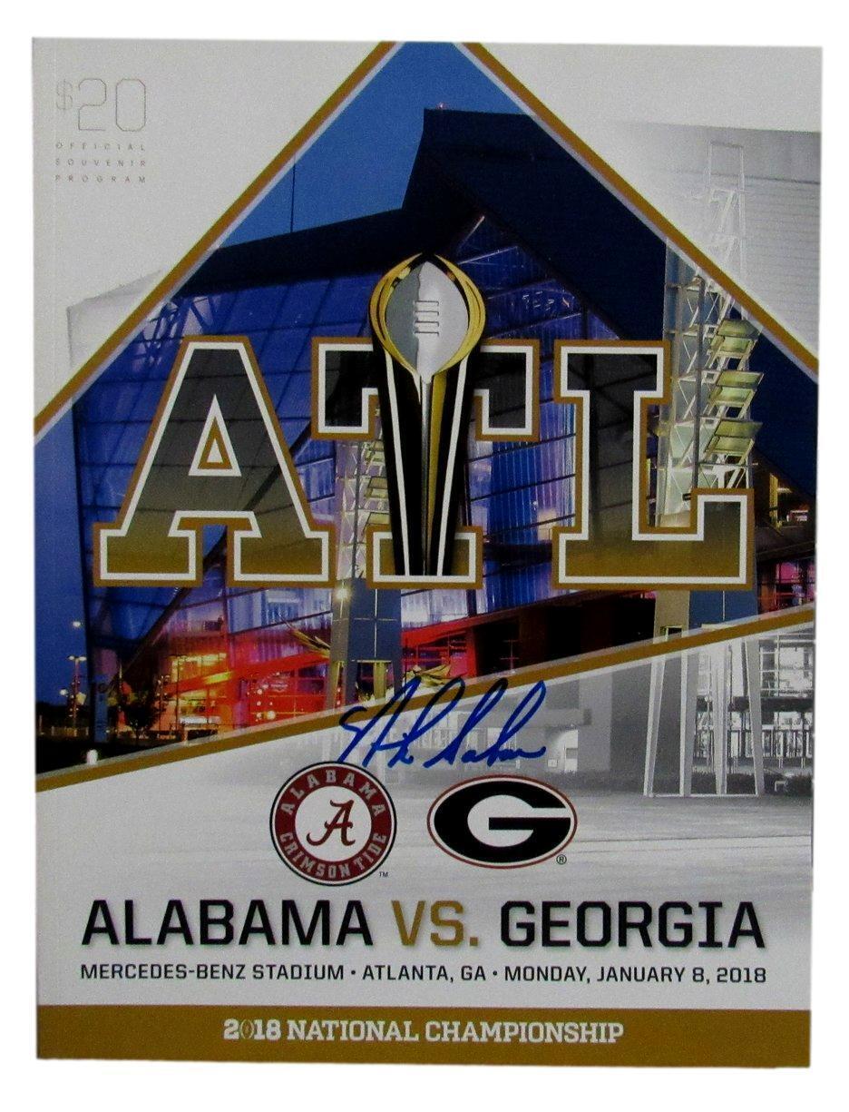 Nick Saban Alabama Signed/Auto 2017 National Championship Program Beckett 167420