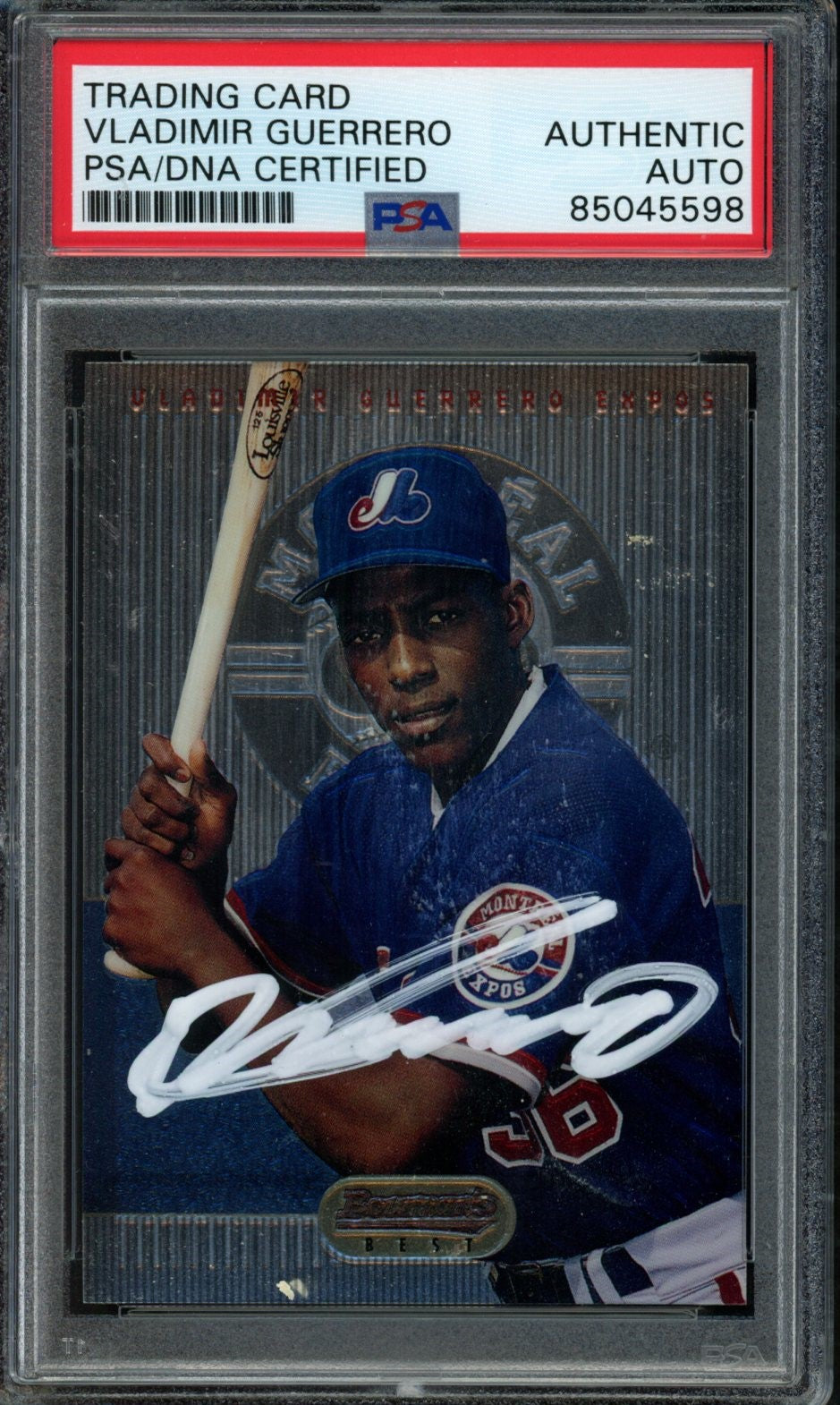 Vladimir Guerrero Montreal Expos Signed 1995 Bowman's Best Rookie #2 PSA/DNA