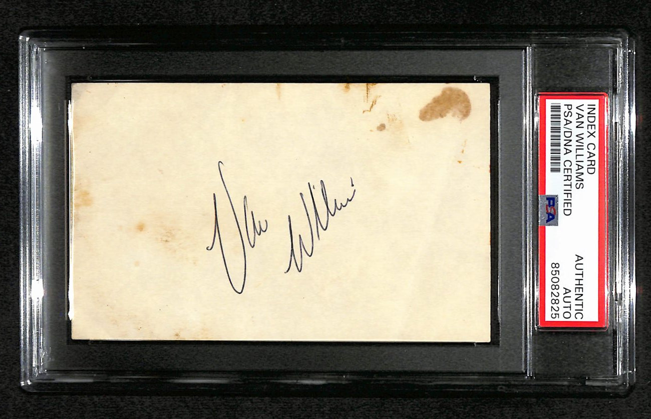 Van Williams Signed 3x5 Index Card "Green Hornet" PSA/DNA 184310