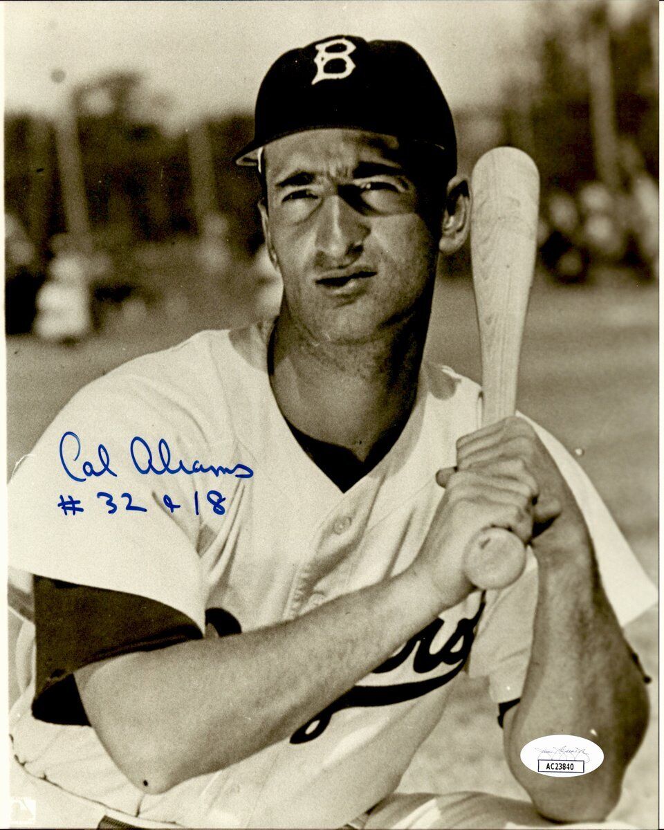 Cal Abrams Autographed 8x10 Photo Brooklyn Dodgers JSA