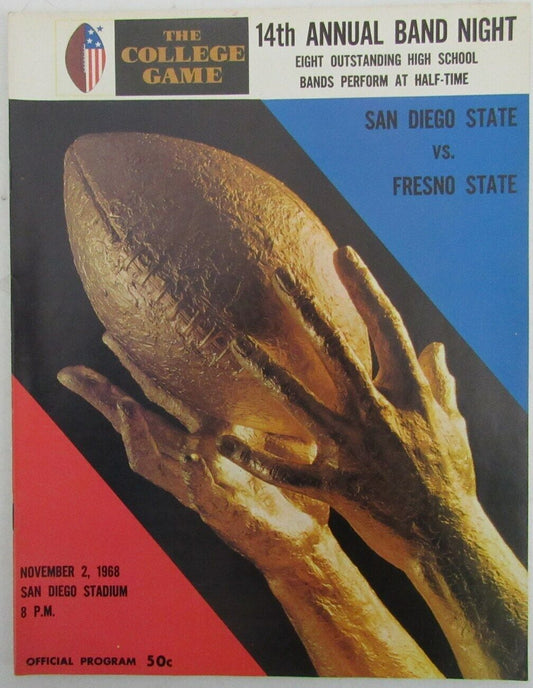 1968 San Diego State vs. Fresno State Football Game Program 148770