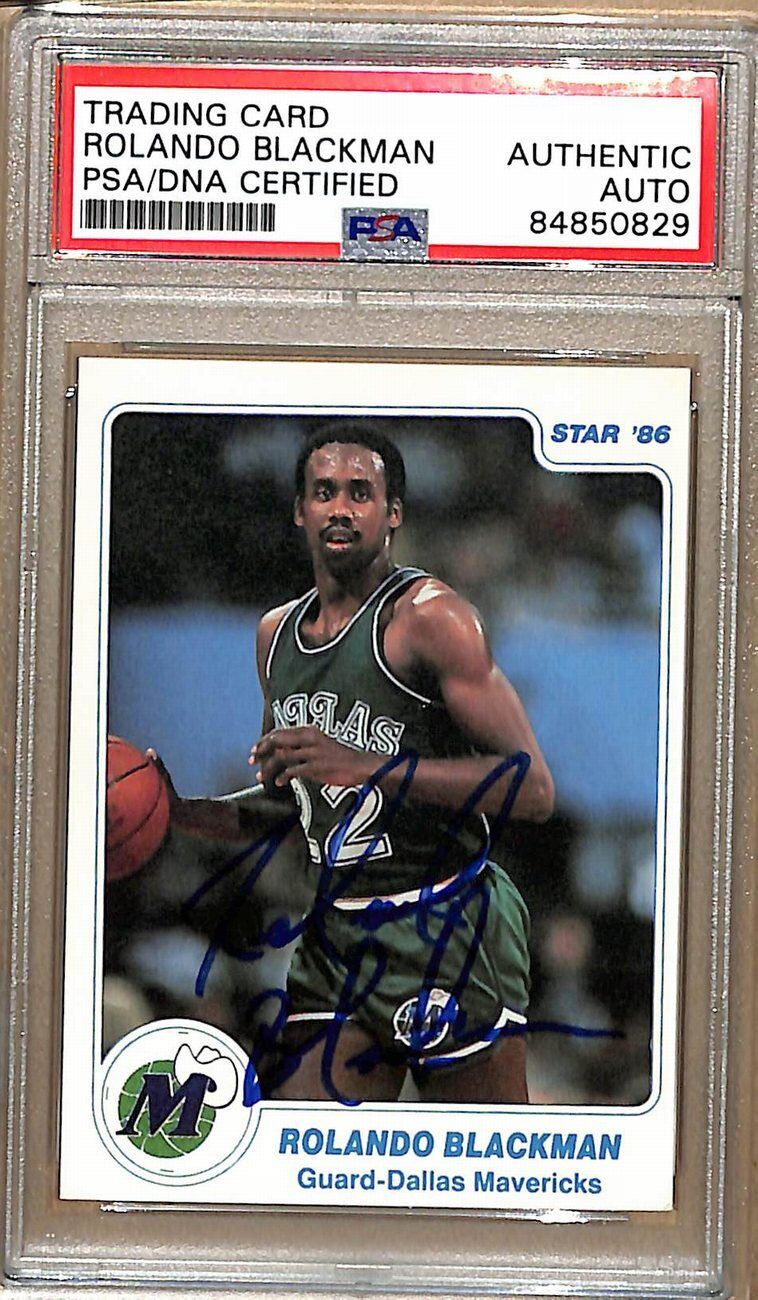 1985-86 Star Company #159 Rolando Blackman Mavericks Signed Card PSA/DNA 178881