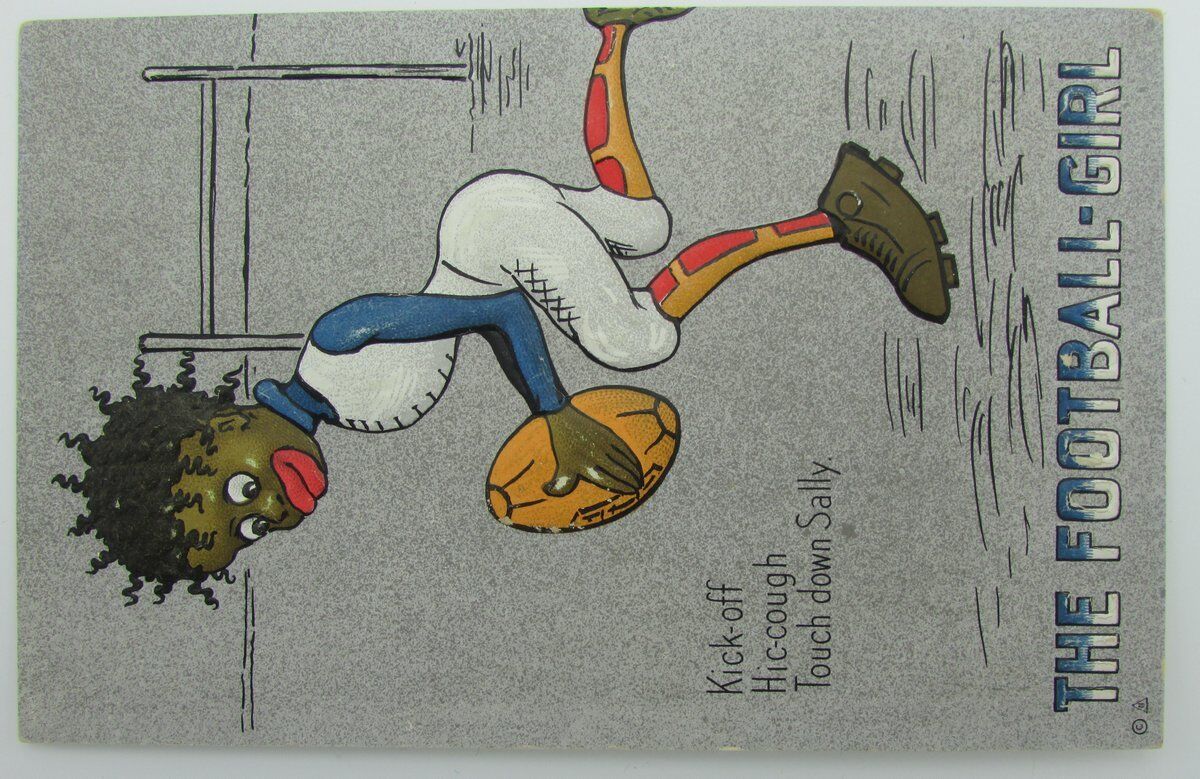 Vintage Postcard "The Football-Girl" "kick-off Hic-cough Touch down Sally 140022