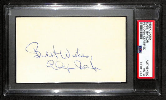 Elgin Baylor HOF Signed/Inscr 3x5 Index Card Los Angeles Lakers PSA/DNA 188577