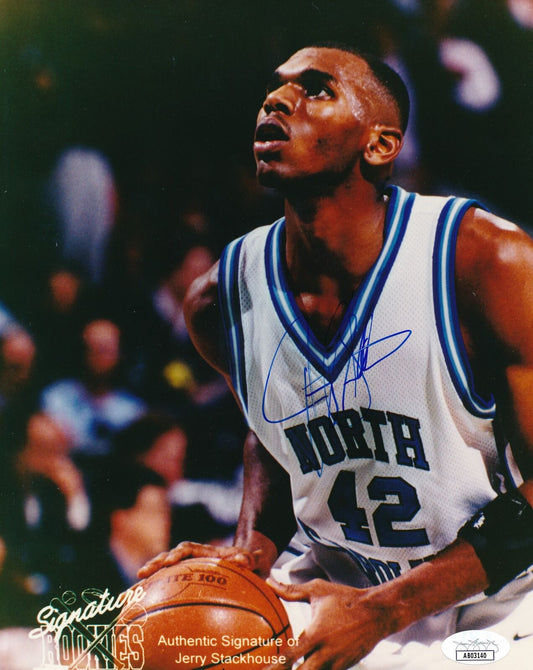 Jerry Stackhouse North Carolina Signed/Autographed 8x10 Photo JSA 166940