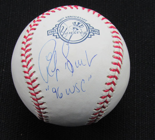 Ricky Bones Signed/Auto Yankees 100th OML Baseball MAB 187084