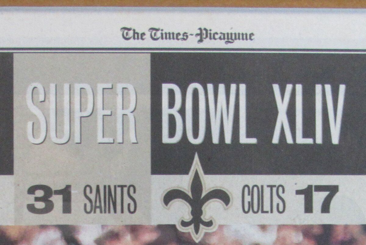 The Times Picayune Newspaper Saints Super Bowl XLIV Champs Framed 136613