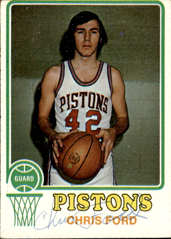 Chris Ford Autographed 1973-74 TOPPS Basketball Card #79 Detroit Pistons 182916