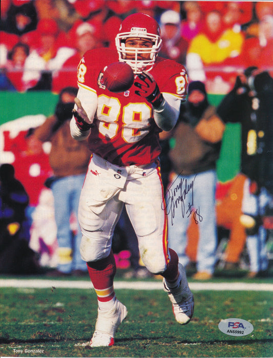Tony Gonzalez HOF Signed/Auto 8x10 Magazine Photo Chiefs PSA/DNA 188129