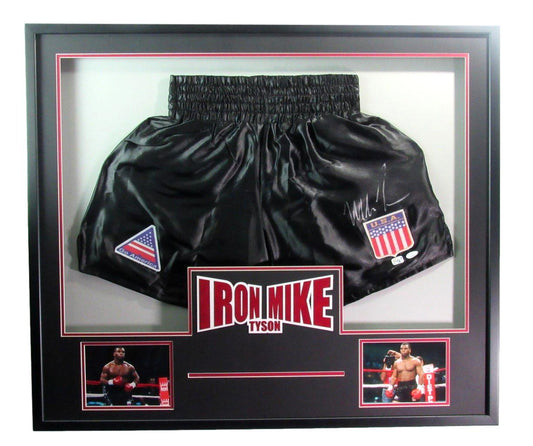 Mike Tyson Iron Mike Champ Signed/Autographed Boxing Trunks Framed JSA 191316