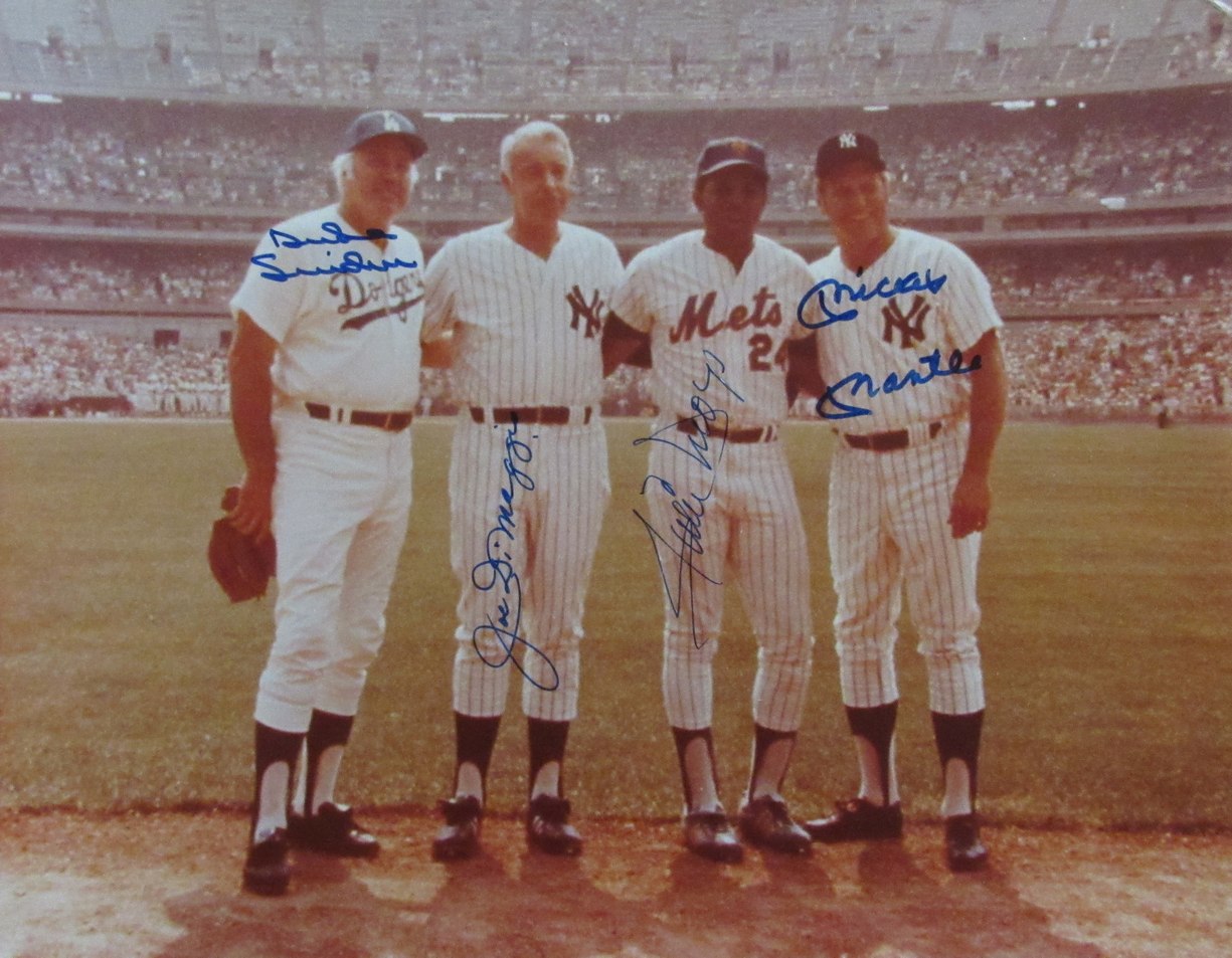 Mickey Mantle/Joe DiMaggio/Willie Mays/Snider Signed 11x14 Photo PSA/DNA 184783