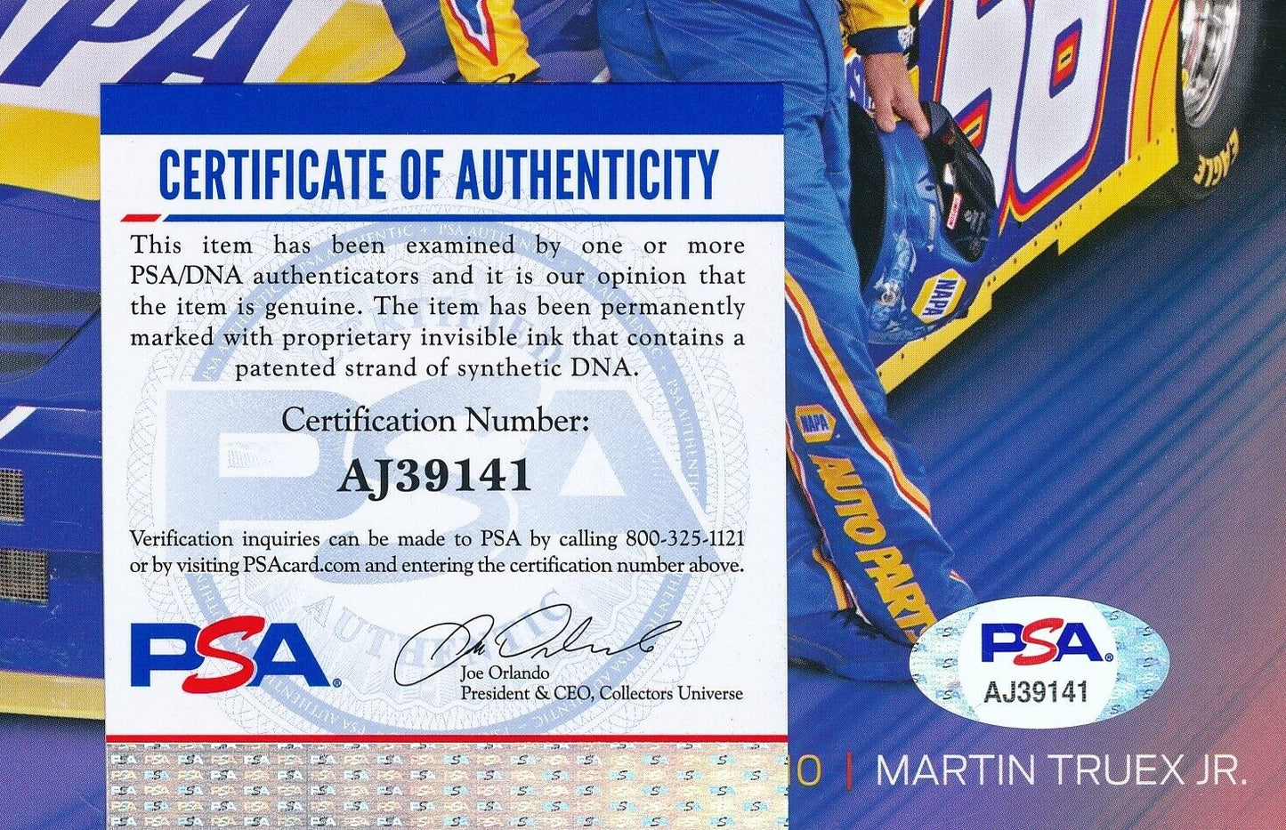 Martin Truex Jr. NASCAR Driver Signed/Autographed 8x10 Photo PSA/DNA 164365