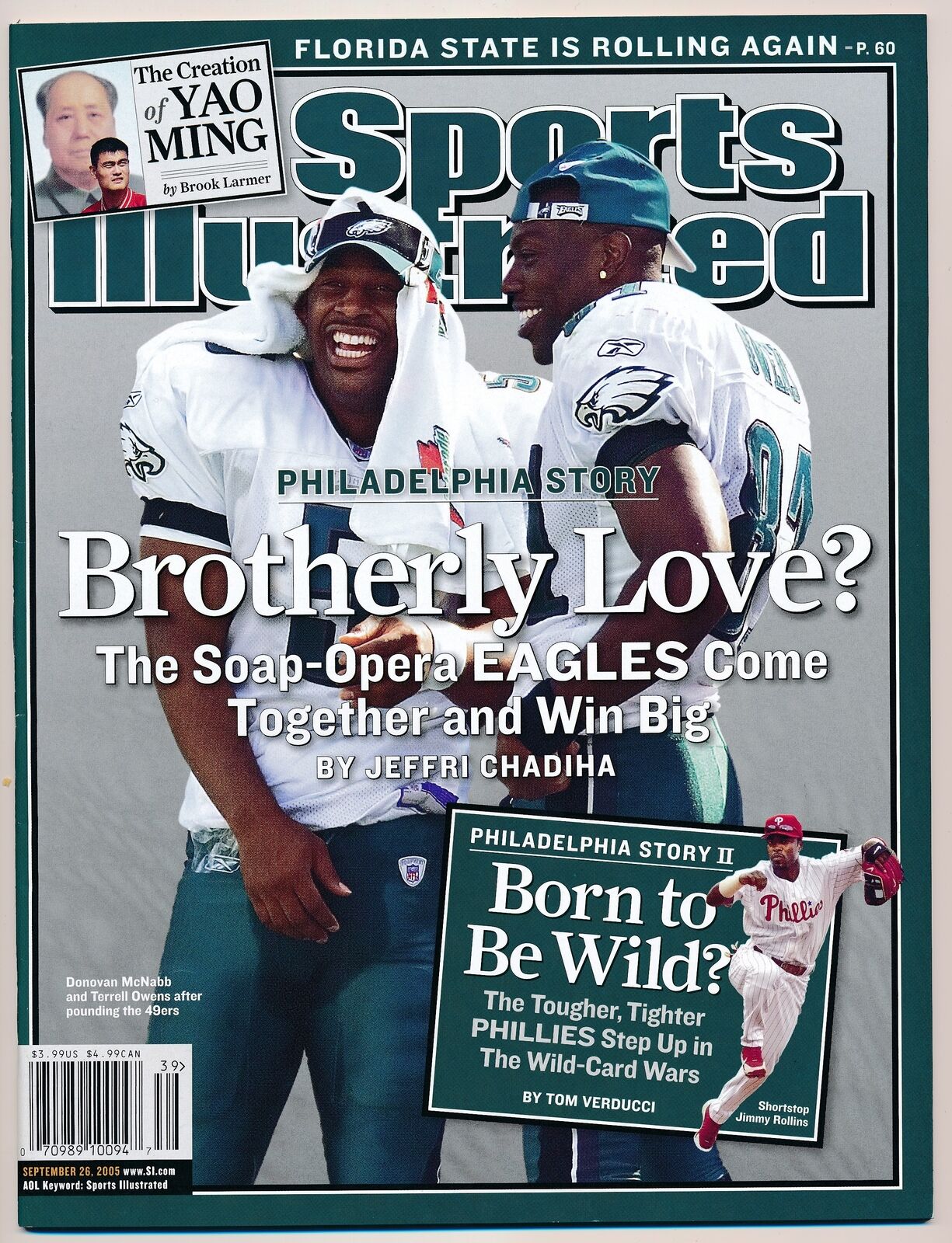 September 26, 2005 Donovan McNabb Sports Illustrated NO LABEL Newsstand Eagles