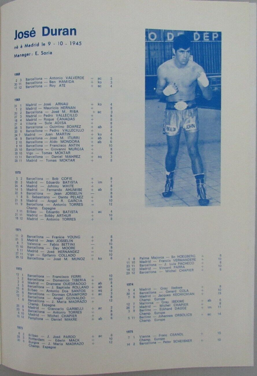 Jose Duran vs. Miguel de Oliveira May 7, 1975 Boxing Program 162746